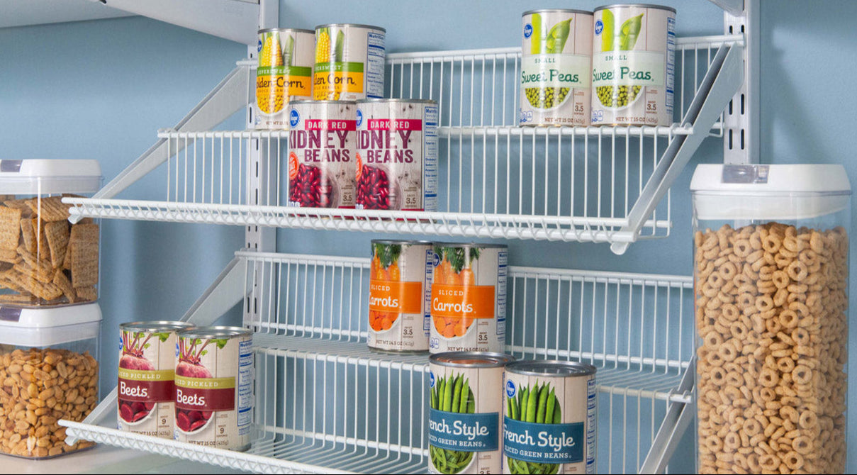 Angled 12 Inch Wire Shelf Bracket - White