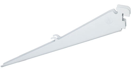 Angled 12 Inch Wire Shelf Bracket - White